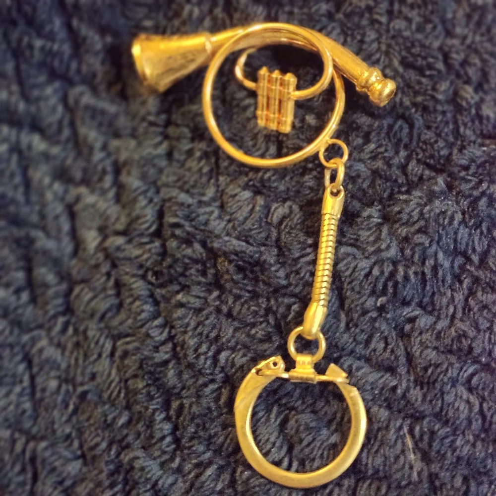 Vintage 1980-1990s Musical Instrument Keychains Set Of 4